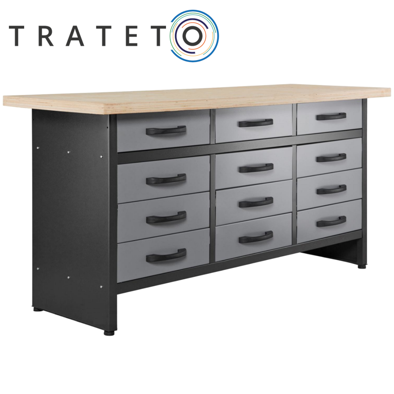 Profiqualität Werkbank mit 12 Schubladen